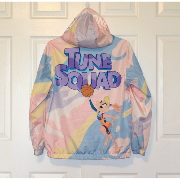 Looney Tunes Space Jam Tune Squad Windbreaker Size‎ M Hooded Jacket Members Only - Picture 4 of 16